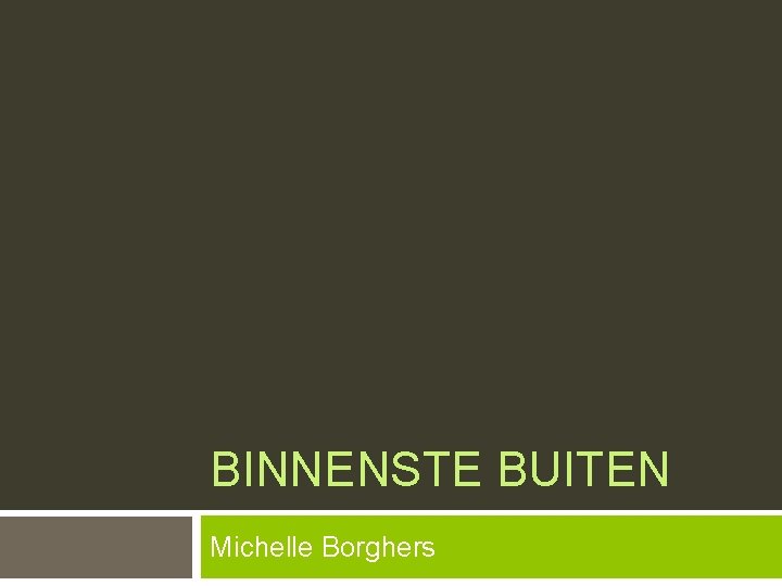 BINNENSTE BUITEN Michelle Borghers 