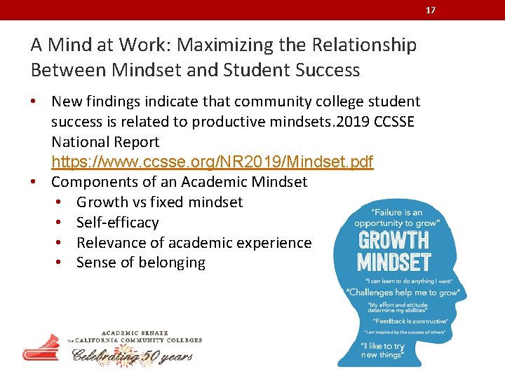 17 A Mind at Work: Maximizing the Relationship Between Mindset and Student Success •