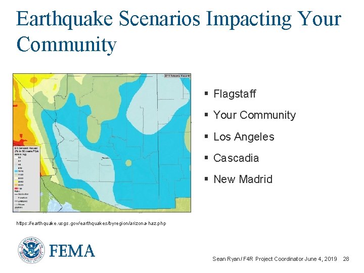 Earthquake Scenarios Impacting Your Community § Flagstaff § Your Community § Los Angeles §