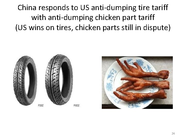 China responds to US anti-dumping tire tariff with anti-dumping chicken part tariff (US wins