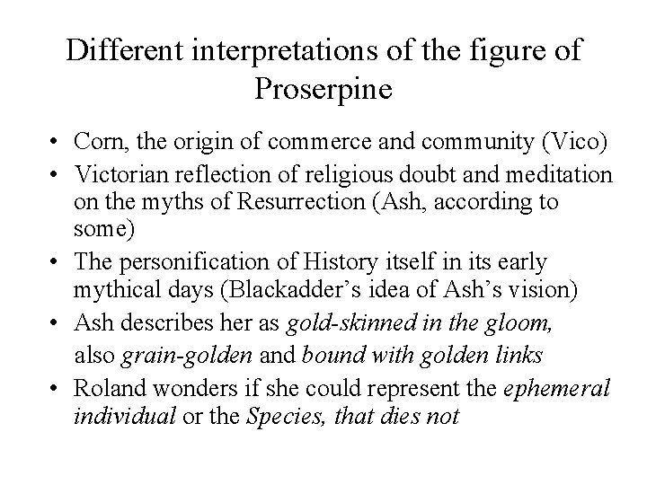 Proserpine Python POSSESSION Chapter 1 Themes and Plot The Garden
