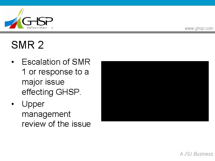 www. ghsp. com SMR 2 • Escalation of SMR 1 or response to a www. ghsp. com SMR 2 • Escalation of SMR 1 or response to a