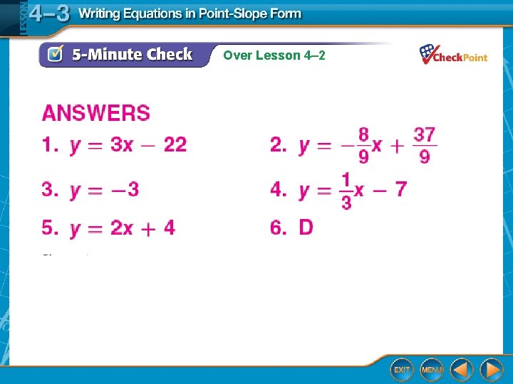 Over Lesson 4– 2 