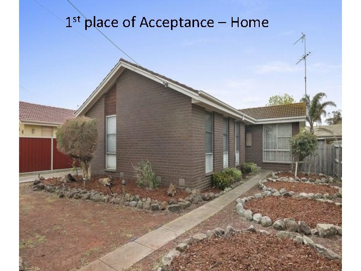 1 st place of Acceptance – Home 