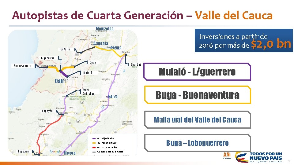 Autopistas de Cuarta Generación – Valle del Cauca Manizales Armenia La Paila Inversiones a