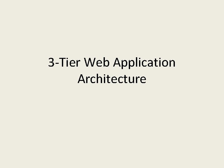 3 -Tier Web Application Architecture 