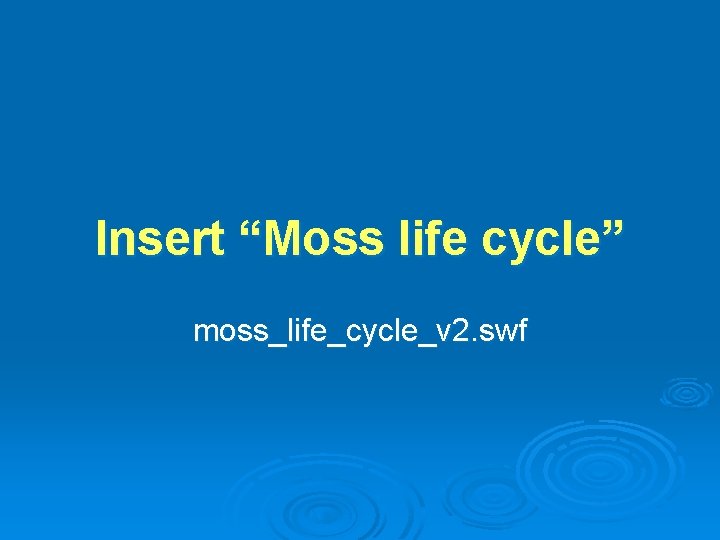 Insert “Moss life cycle” moss_life_cycle_v 2. swf 