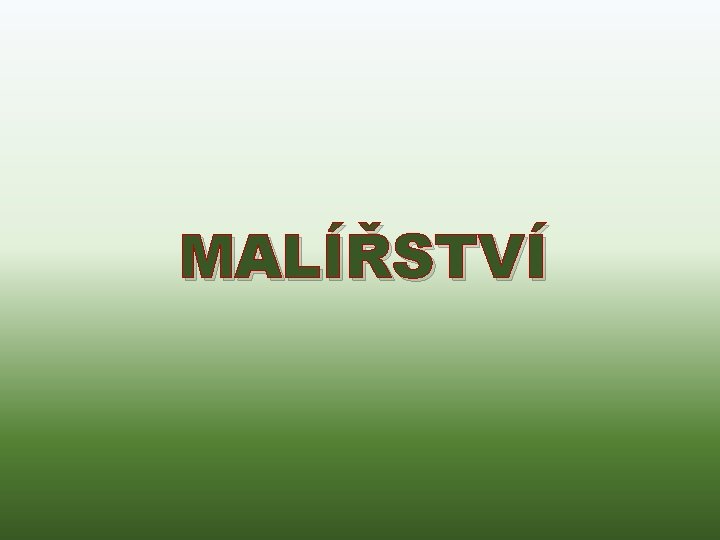 MALÍŘSTVÍ 