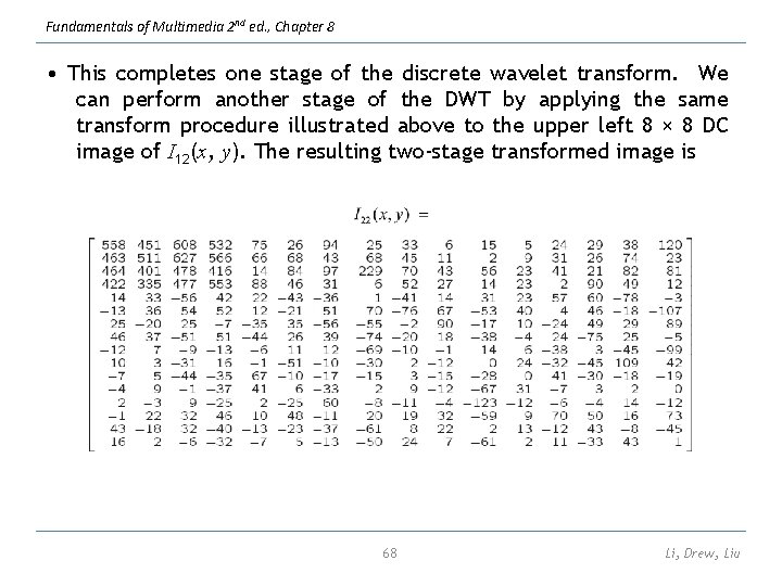 Fundamentals of Multimedia 2 nd ed. , Chapter 8 • This completes one stage