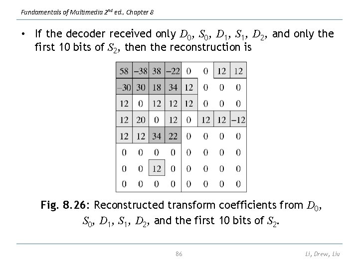 Fundamentals of Multimedia 2 nd ed. , Chapter 8 • If the decoder received