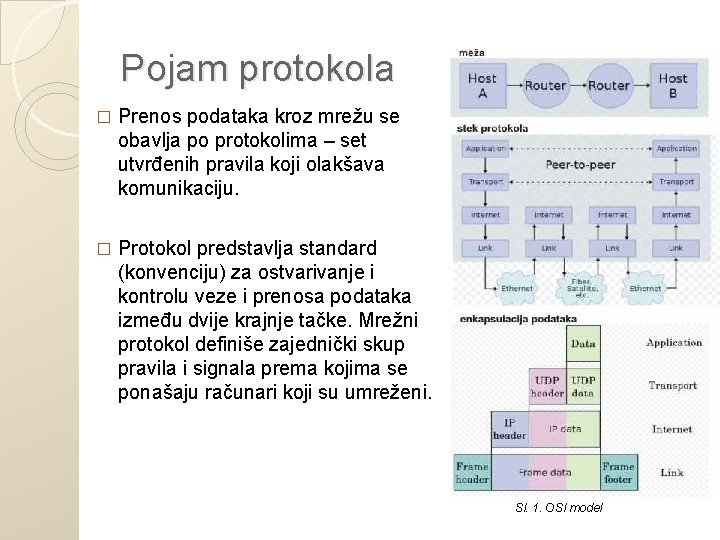 Pojam protokola � Prenos podataka kroz mrežu se obavlja po protokolima – set utvrđenih