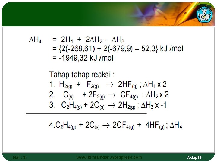 Hal. : 3 www. kimiaindah. wordpress. com Adaptif 