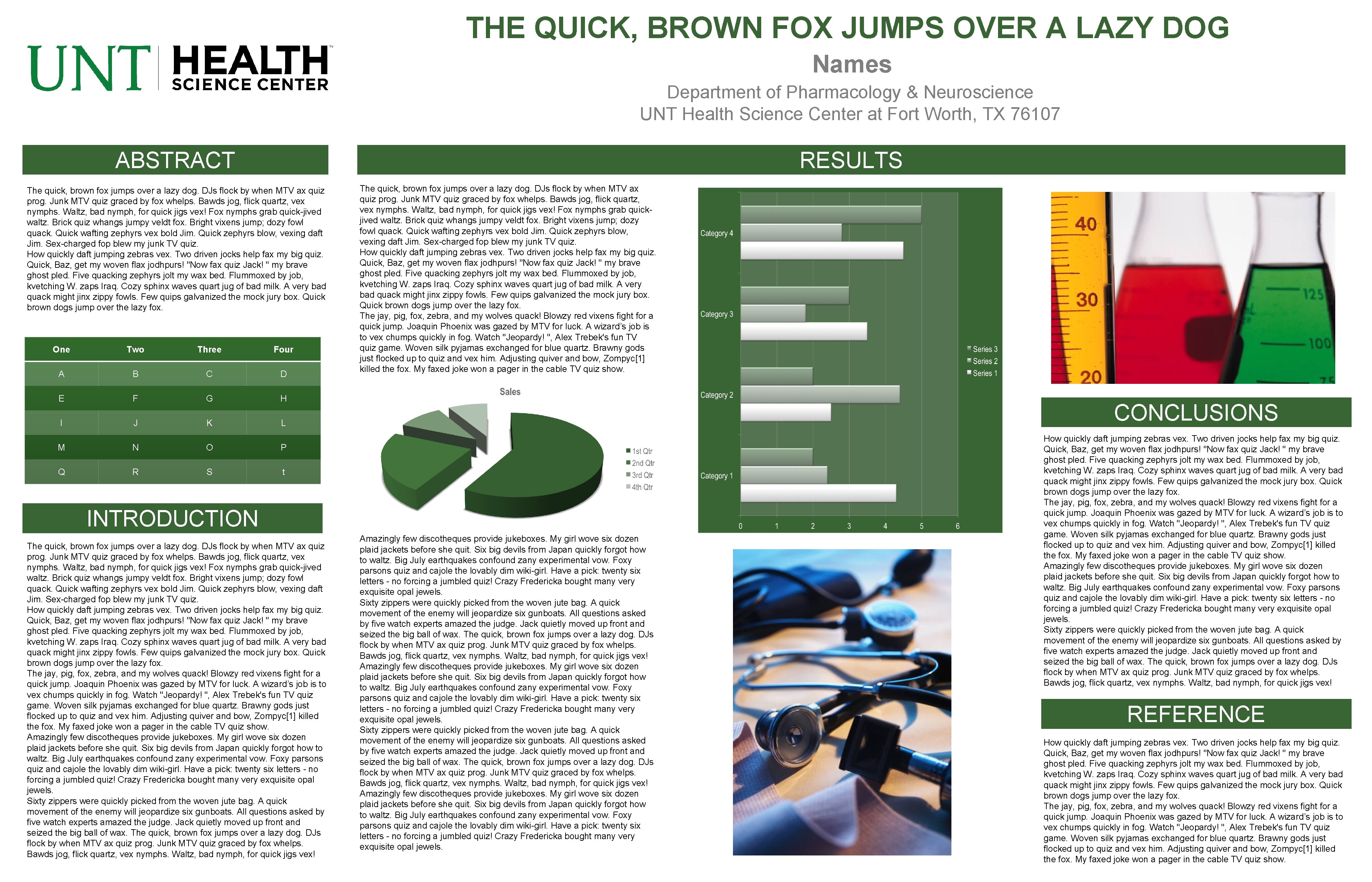 THE QUICK, BROWN FOX JUMPS OVER A LAZY DOG Names Department of Pharmacology &