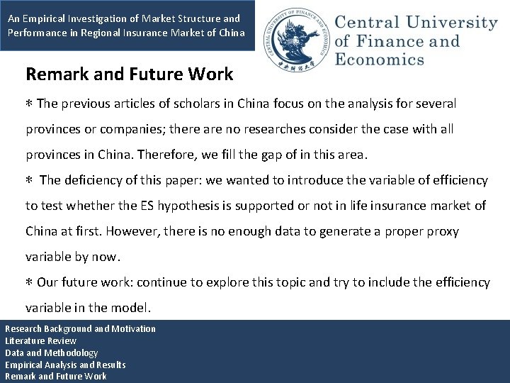 An Empirical Investigation of Market Structure and Performance in Regional Insurance Market of China
