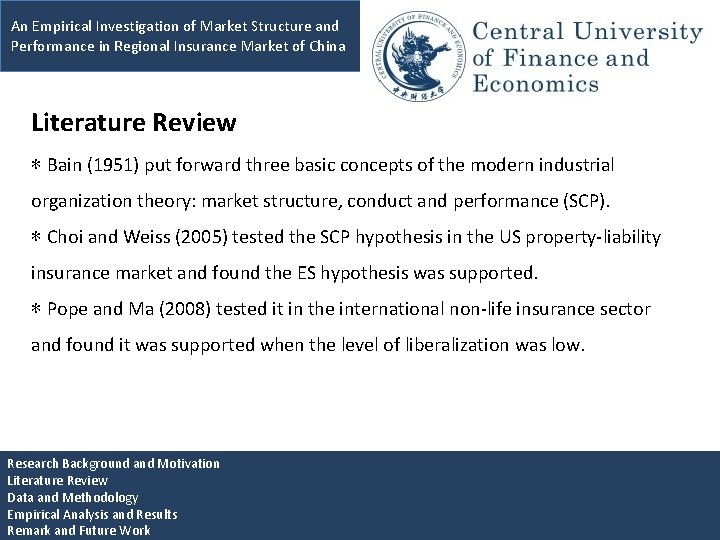 An Empirical Investigation of Market Structure and Performance in Regional Insurance Market of China