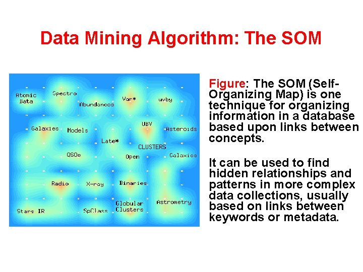 Data Mining Algorithm: The SOM Figure: The SOM (Self. Organizing Map) is one technique