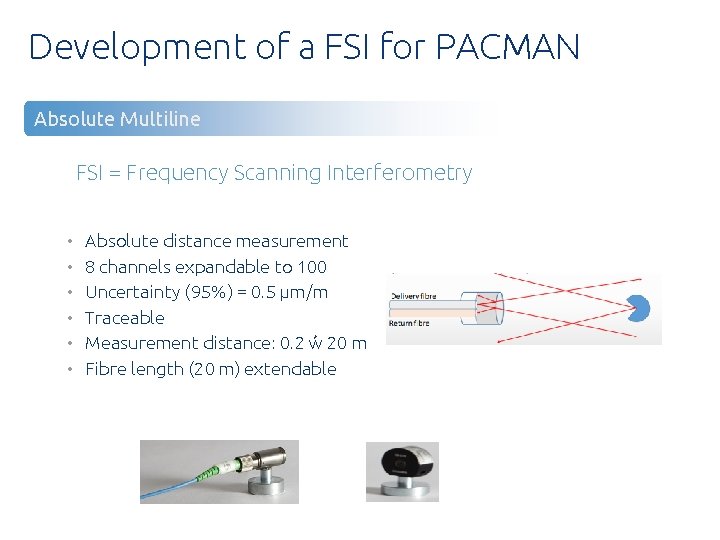 Development of a FSI for PACMAN Absolute Multiline FSI = Frequency Scanning Interferometry •
