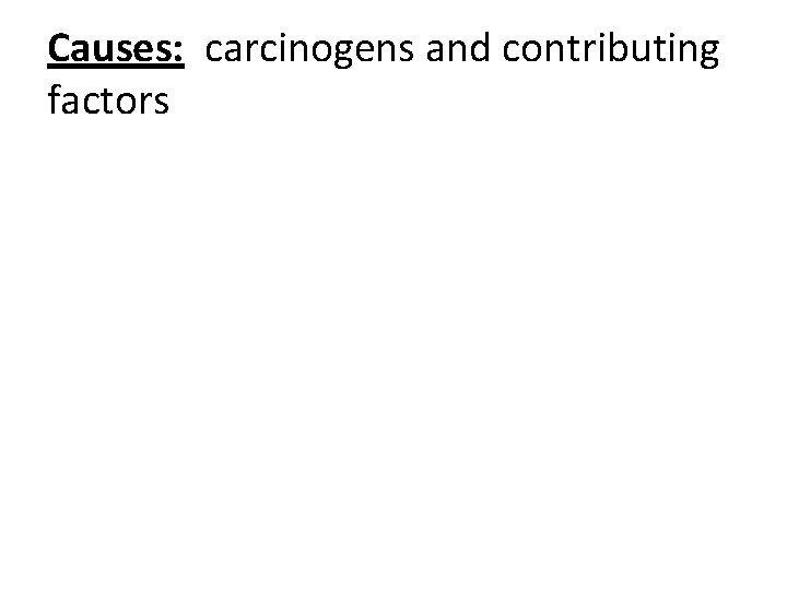 Causes: carcinogens and contributing factors 