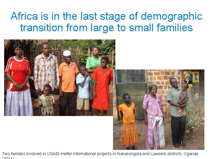 Africa is in the last stage of demographic transition from large to small families
