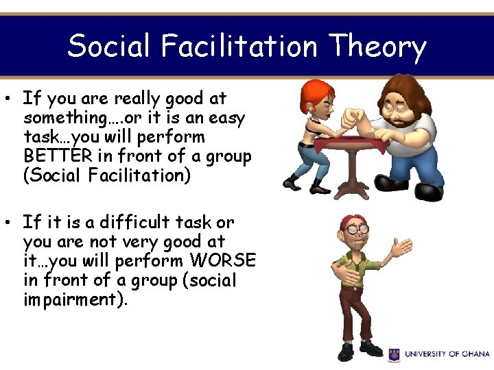 Social Facilitation Theory • If you are really good at something…. or it is