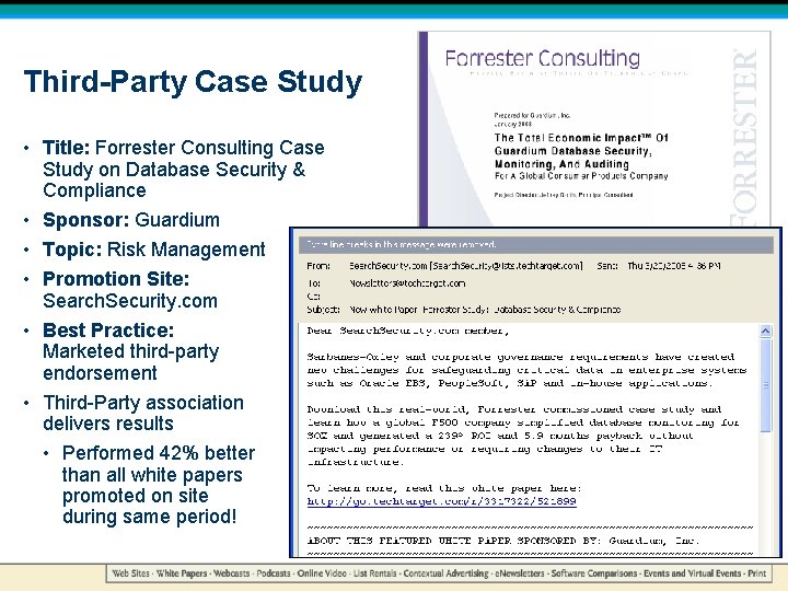 Third-Party Case Study • Title: Forrester Consulting Case Study on Database Security & Compliance