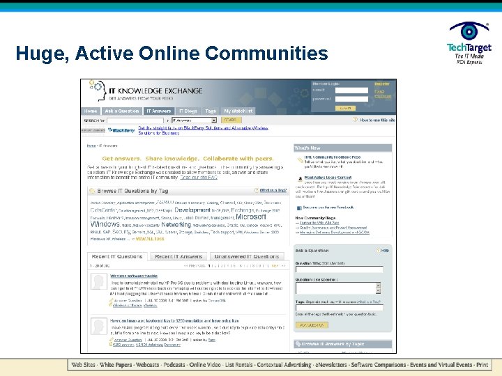 Huge, Active Online Communities 