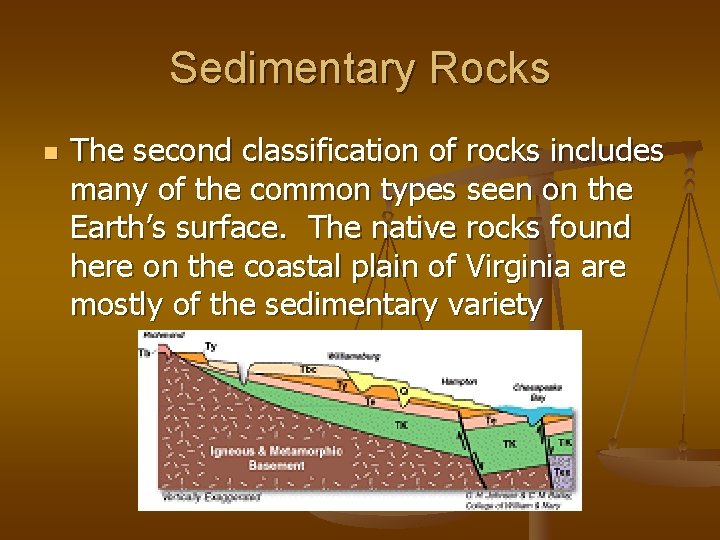 Sedimentary Rocks n The second classification of rocks includes many of the common types