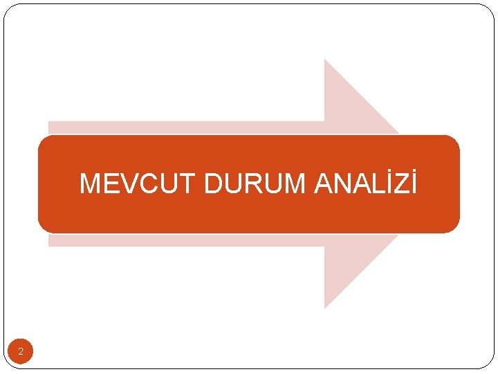 MEVCUT DURUM ANALİZİ 2 MEVCUT DURUM ANALİZİ 2