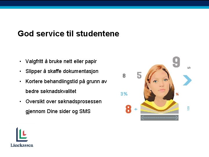 God service til studentene • Valgfritt å bruke nett eller papir • Slipper å