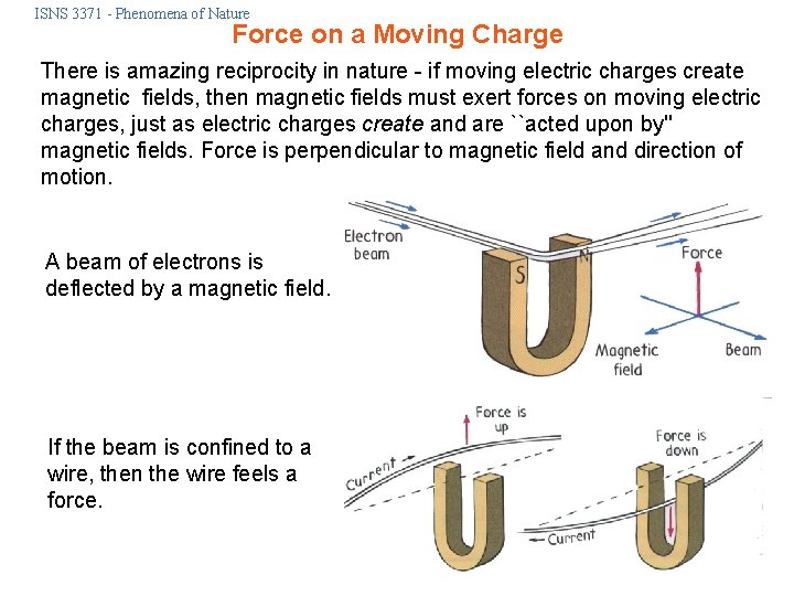ISNS 3371 - Phenomena of Nature Force on a Moving Charge There is amazing ISNS 3371 - Phenomena of Nature Force on a Moving Charge There is amazing