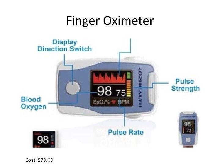 Finger Oximeter Cost: $79. 00 