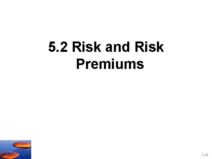 5. 2 Risk and Risk Premiums 5 -24 