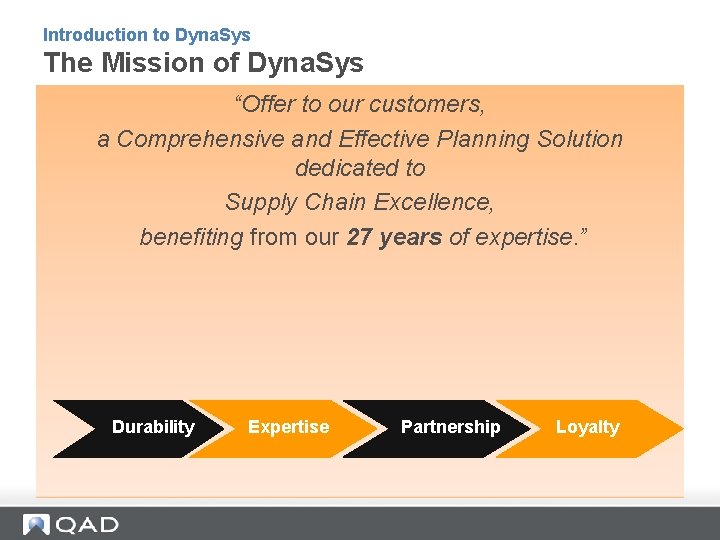 Introduction to Dyna. Sys The Mission of Dyna. Sys “Offer to our customers, a Introduction to Dyna. Sys The Mission of Dyna. Sys “Offer to our customers, a