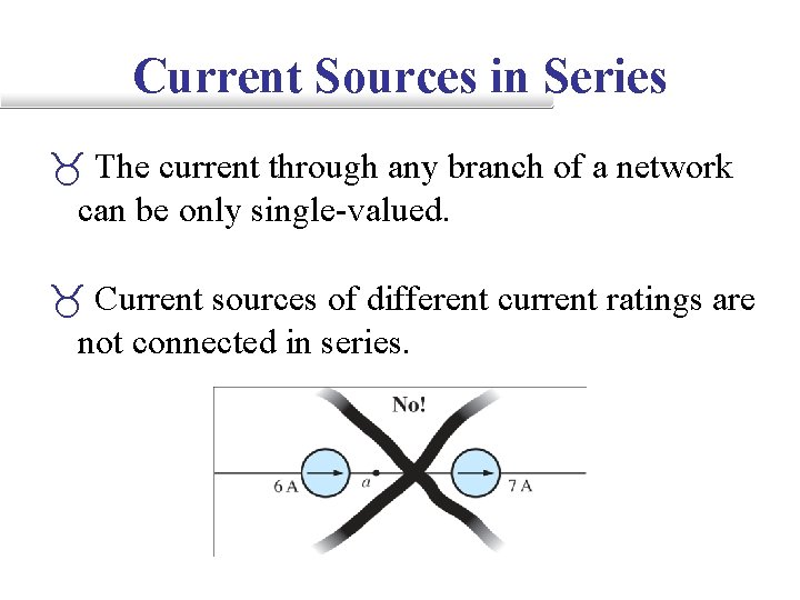 Current Sources in Series _ The current through any branch of a network can