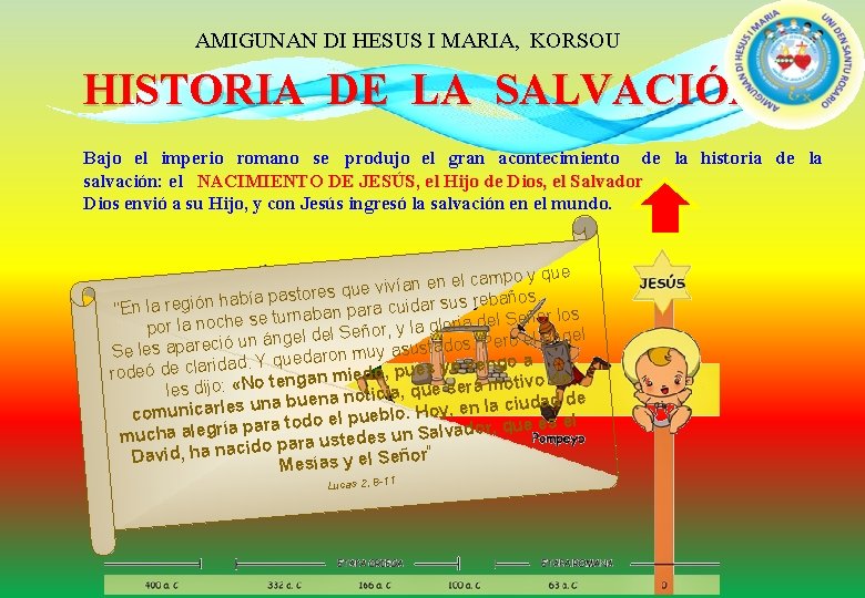 AMIGUNAN DI HESUS I MARIA, KORSOU HISTORIA DE LA SALVACIÓN Bajo el imperio romano