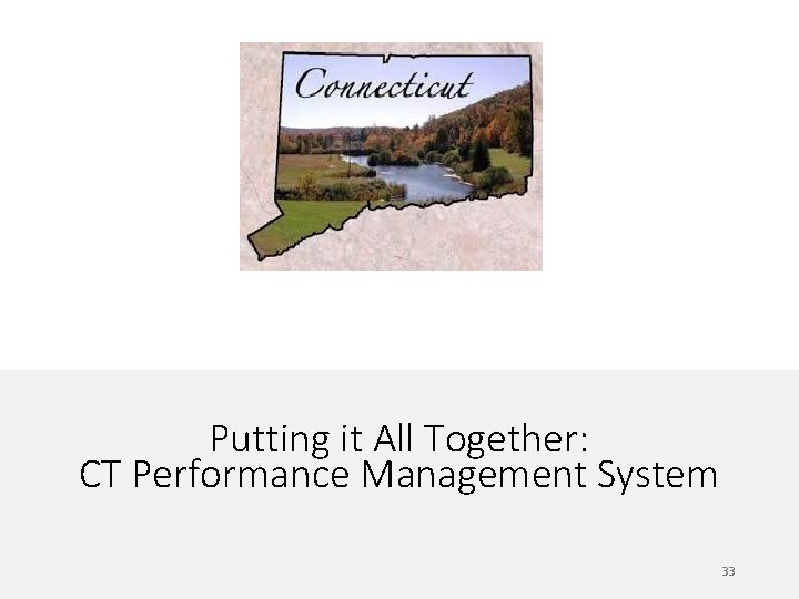 Putting it All Together: CT Performance Management System 33 