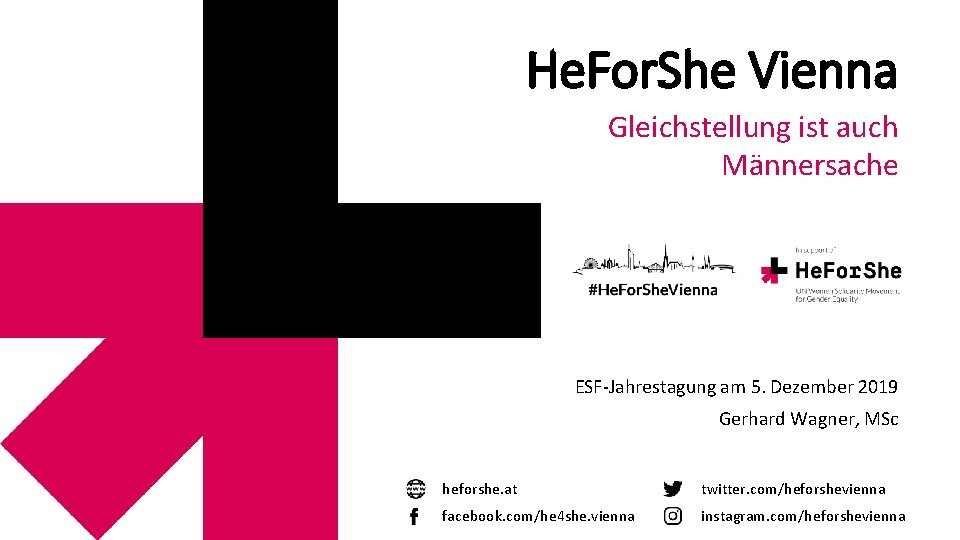 He. For. She Vienna Gleichstellung ist auch Männersache ESF-Jahrestagung am 5. Dezember 2019 Gerhard