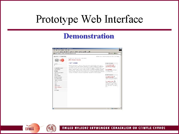 Prototype Web Interface Demonstration 