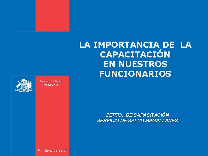 LA IMPORTANCIA DE LA CAPACITACIÓN EN NUESTROS FUNCIONARIOS Servicio de Salud Magallanes DEPTO. DE