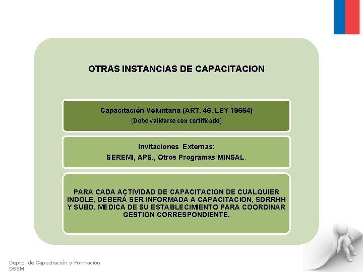 OTRAS INSTANCIAS DE CAPACITACION Capacitación Voluntaria (ART. 46, LEY 19664) (Debe validarse con certificado)