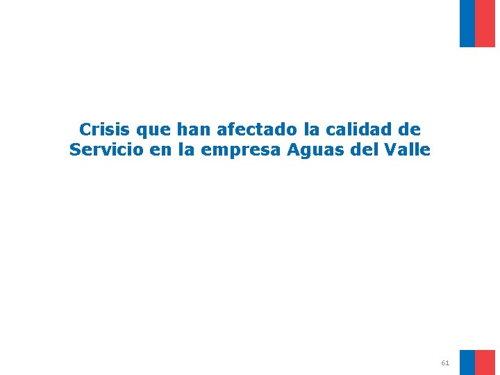 Crisis que han afectado la calidad de Servicio en la empresa Aguas del Valle