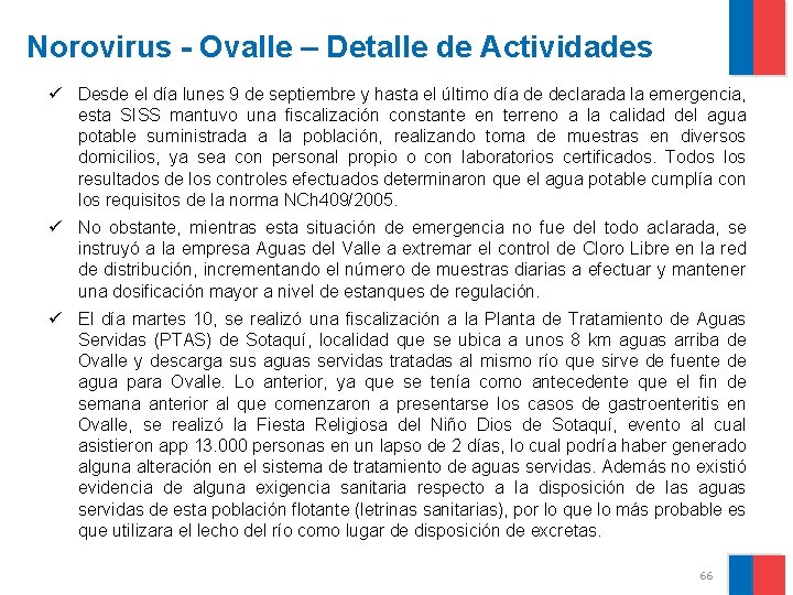 Norovirus - Ovalle – Detalle de Actividades ü Desde el día lunes 9 de