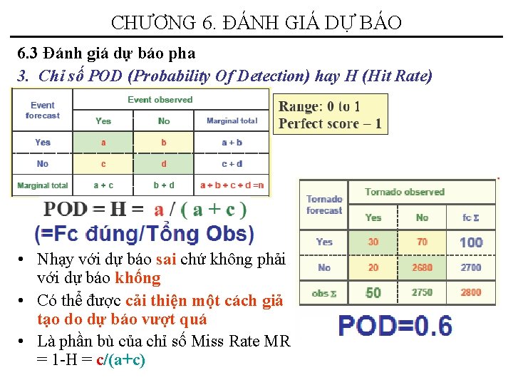 CHƯƠNG 6. ĐÁNH GIÁ DỰ BÁO 6. 3 Đánh giá dự báo pha 3.