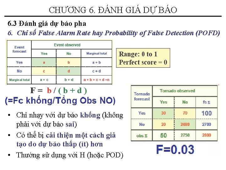 CHƯƠNG 6. ĐÁNH GIÁ DỰ BÁO 6. 3 Đánh giá dự báo pha 6.