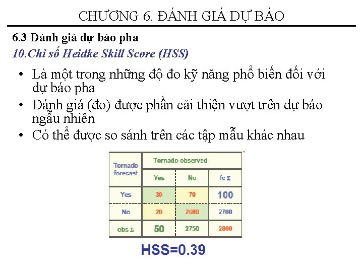 CHƯƠNG 6. ĐÁNH GIÁ DỰ BÁO 6. 3 Đánh giá dự báo pha 10.