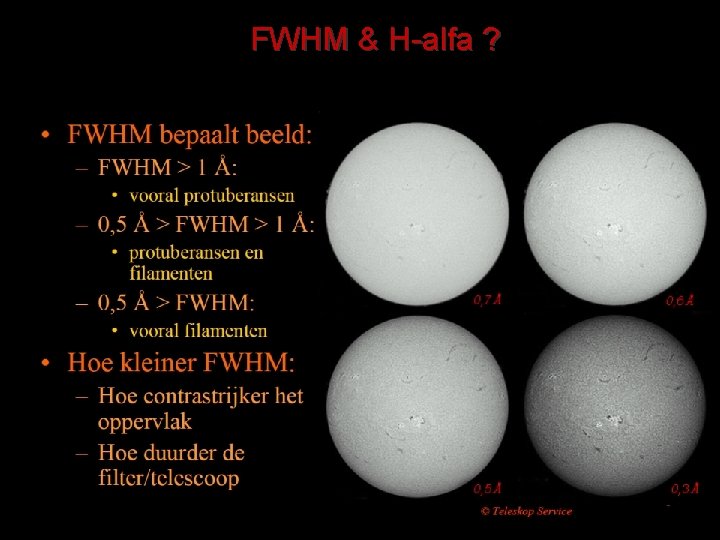 FWHM & H-alfa ? 