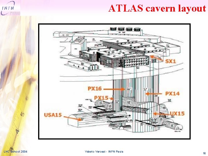 ATLAS cavern layout LHC School 2004 Valerio Vercesi - INFN Pavia 16 