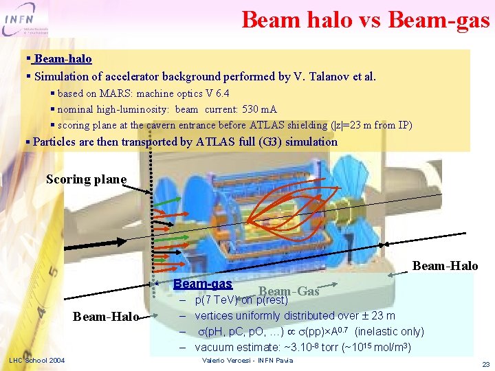 Beam halo vs Beam-gas § Beam-halo § Simulation of accelerator background performed by V.