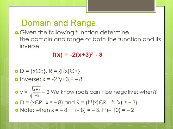 Domain and Range 