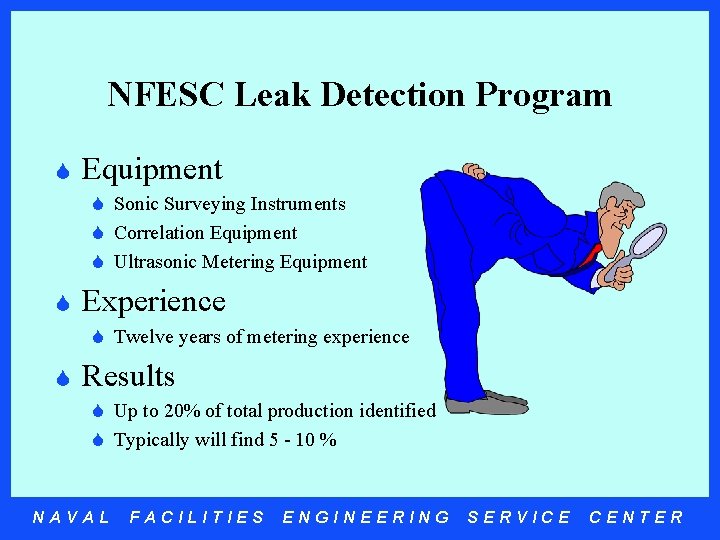 NFESC Leak Detection Program S Equipment S Sonic Surveying Instruments S Correlation Equipment S